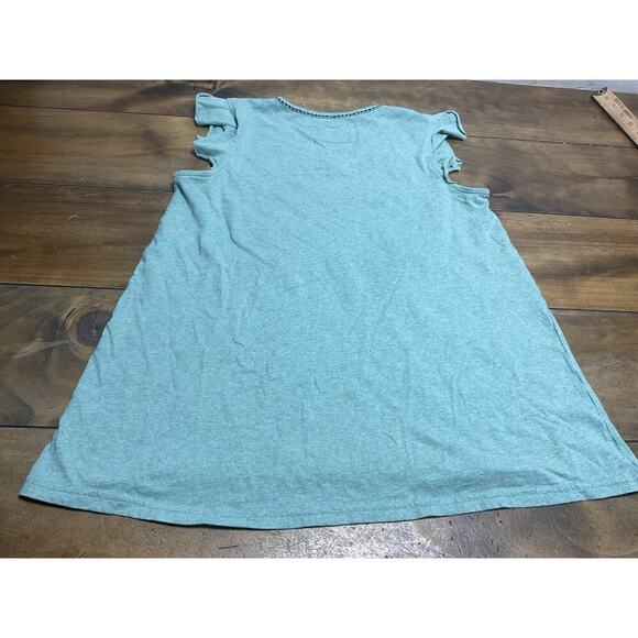 Double D Ranch Floral Embroidered Tee Green Contrast Stitching Medium - Picture 11 of 11